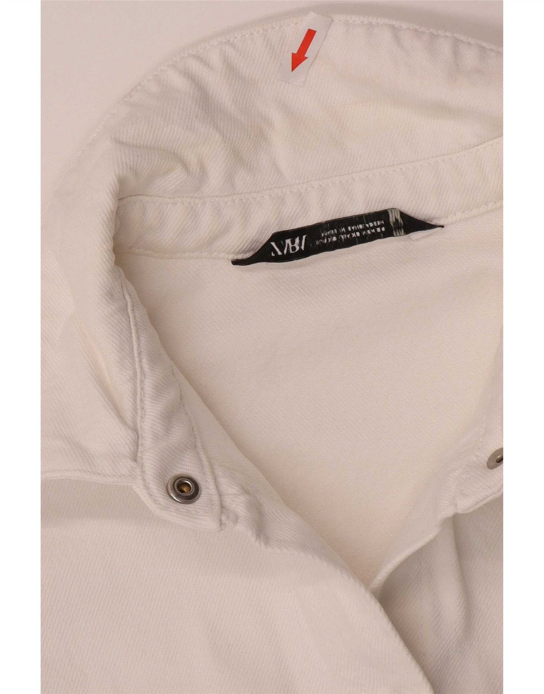 Zara Womens Oversized Denim Shirt UK 6 XS White Cotton
