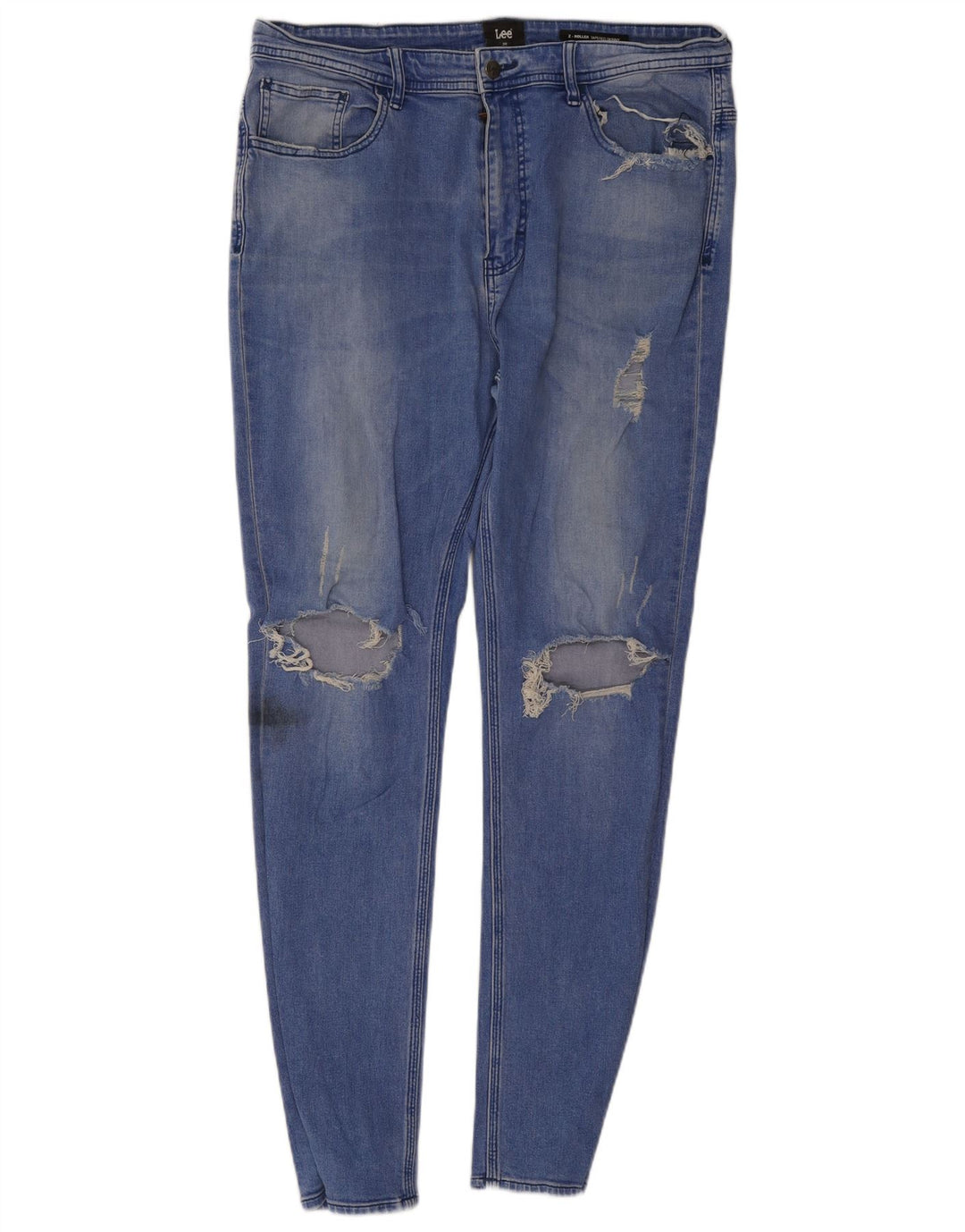 Lee Womens Distressed Skinny Jeans W36 L30 Blue Cotton