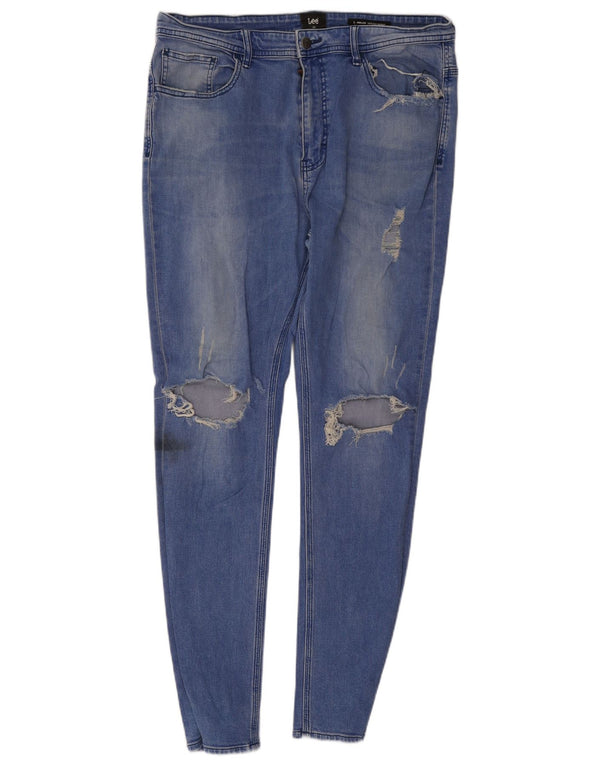 Lee Womens Distressed Skinny Jeans W36 L30 Blue Cotton