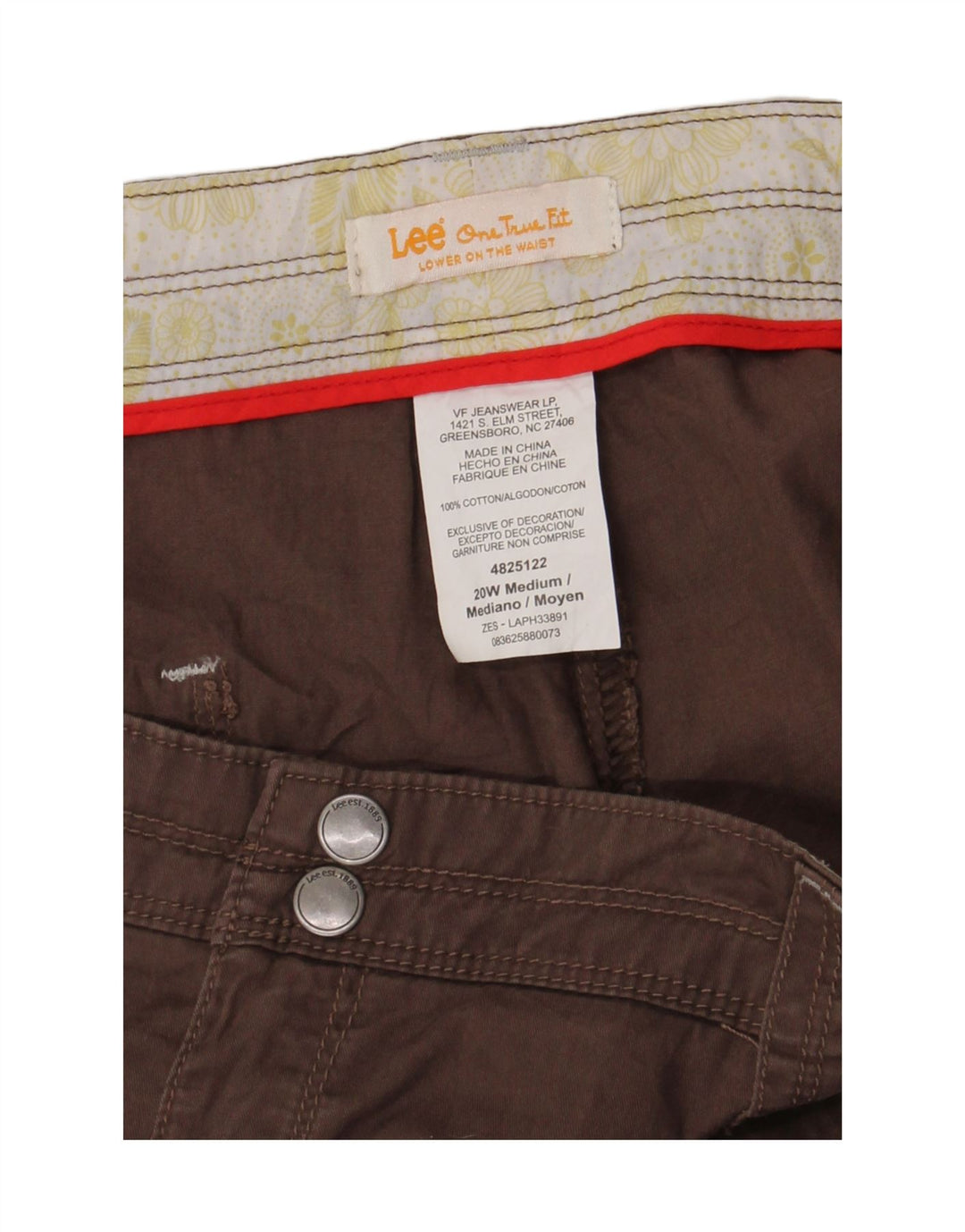 Lee Womens Plus Size Cargo Shorts US 20 XL W40 Brown Cotton