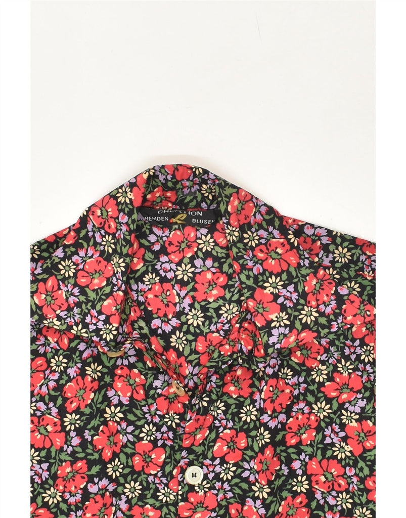 VINTAGE Womens Shirt UK 14 Large Multicoloured Floral Vintage Vintage and Second-Hand Vintage from Messina Hembry 