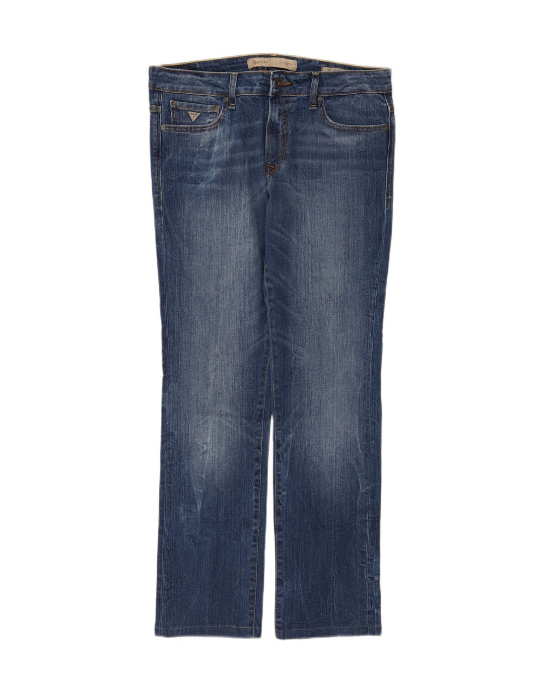Guess Mens Straight Jeans W34 L32 Blue Cotton