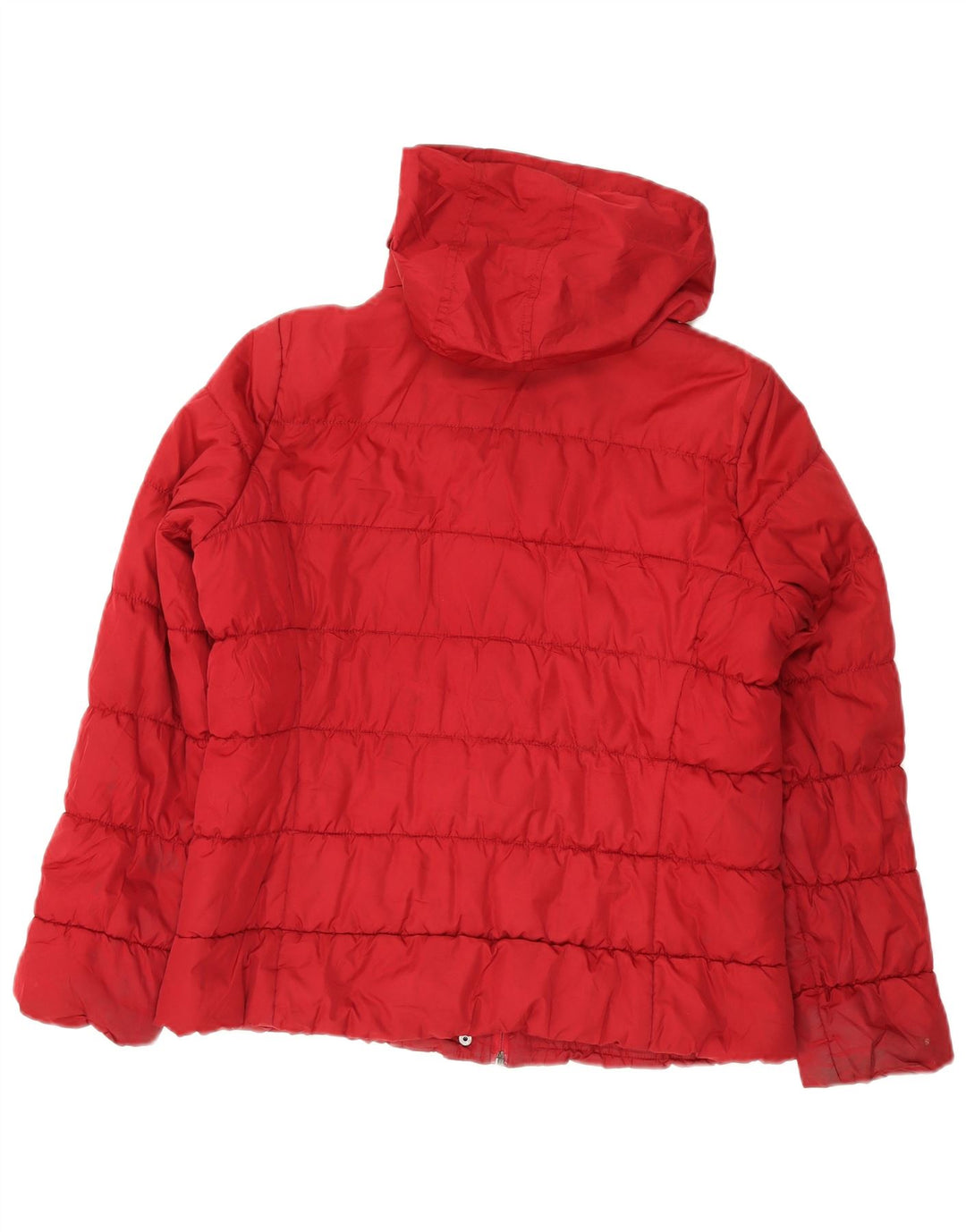 Marks & Spencer Womens Hooded Padded Jacket UK 14 Medium Red Polyester