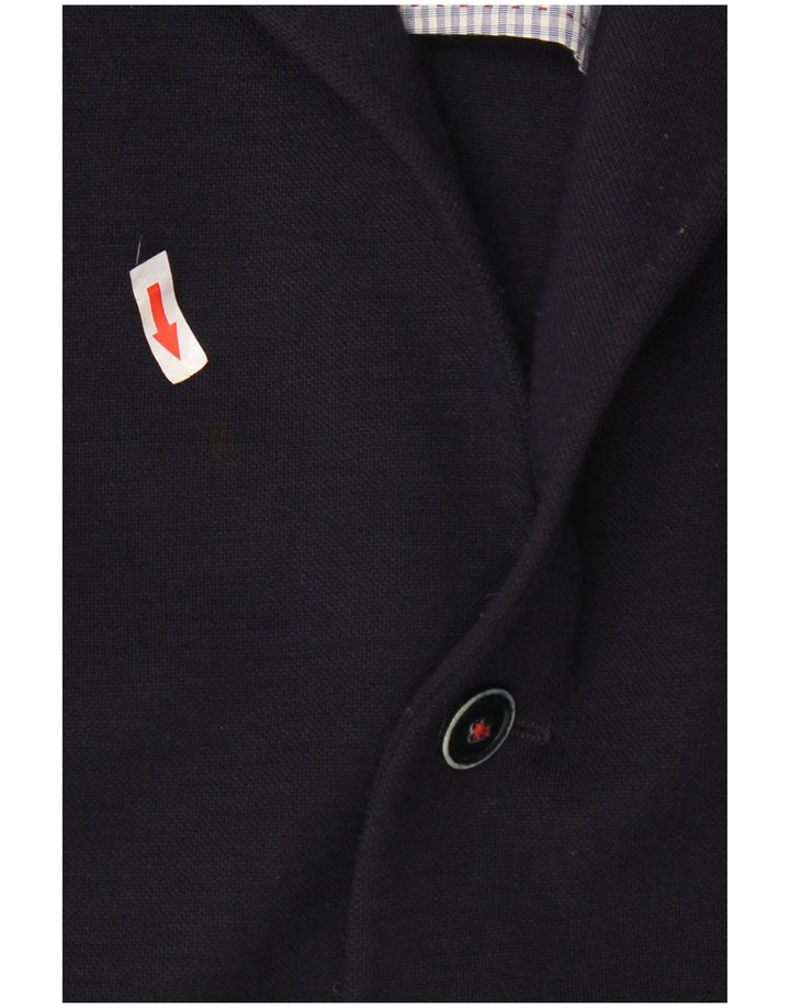 Manuel Ritz Mens 3 Button Blazer Jacket IT 60 5XL Navy Blue Acrylic