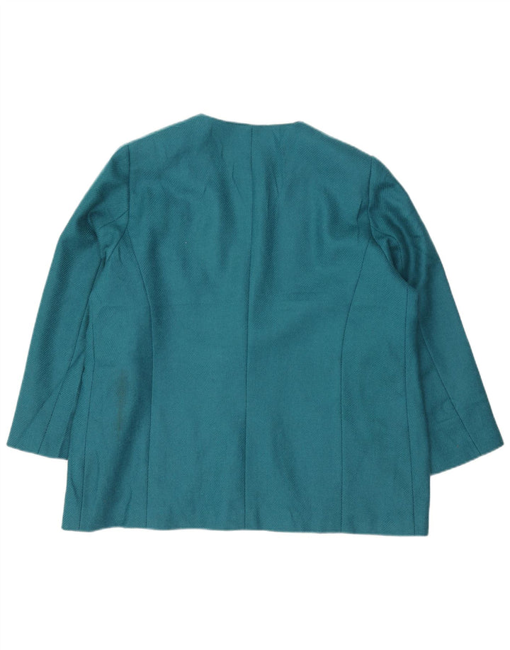 Luisa Spagnoli Womens 1 Button Blazer Jacket UK 20 2XL Blue Wool