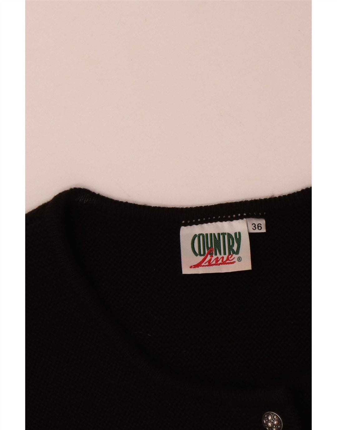Country Line Womens Cardigan Sweater EU 36 Small Black Polyacrylic