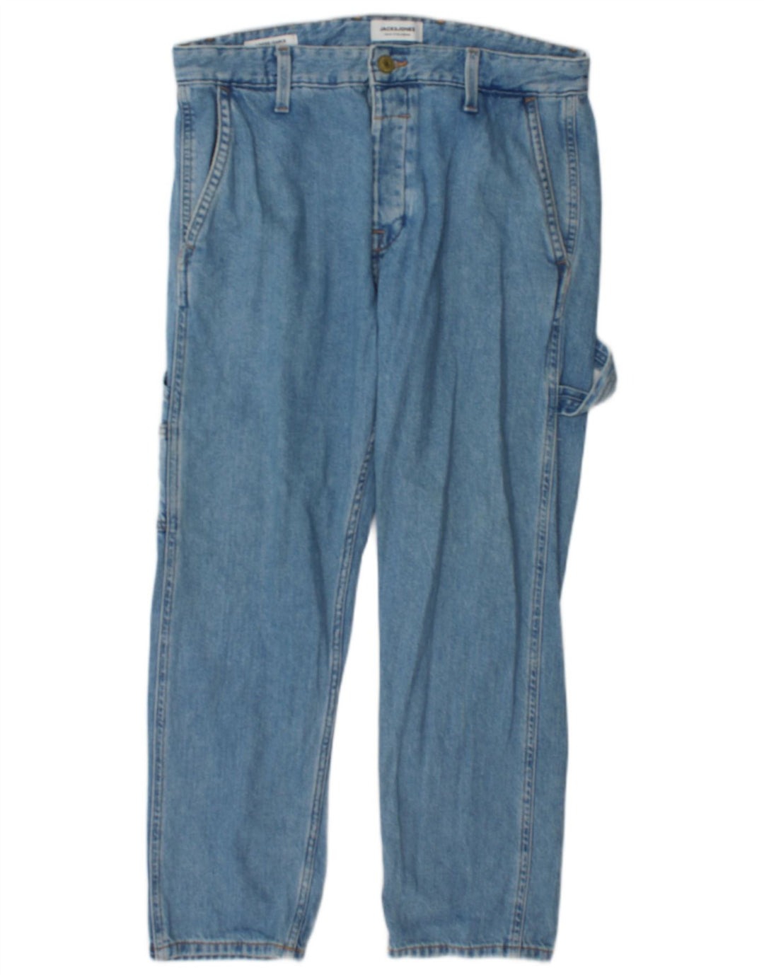 Jack & Jones Womens Cargo Straight Jeans W34 L30 Blue Cotton