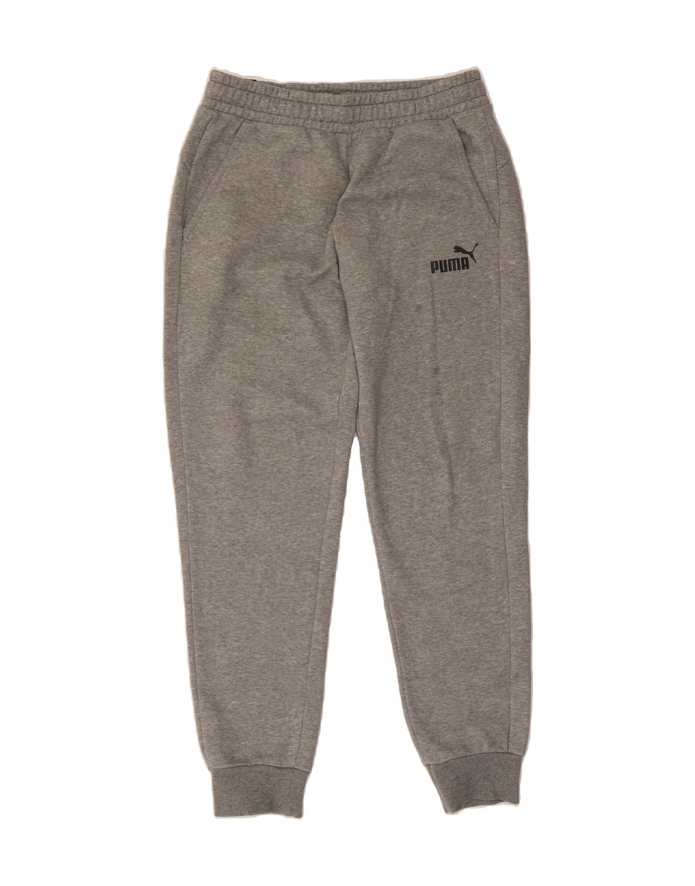 PUMA Mens Tracksuit Trousers Joggers Medium Grey Cotton Vintage