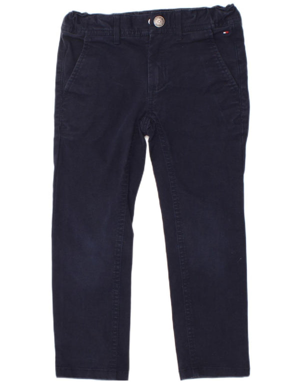 Tommy Hilfiger Boys Straight Chino Trousers 5-6 Years W22 L18 Navy Blue