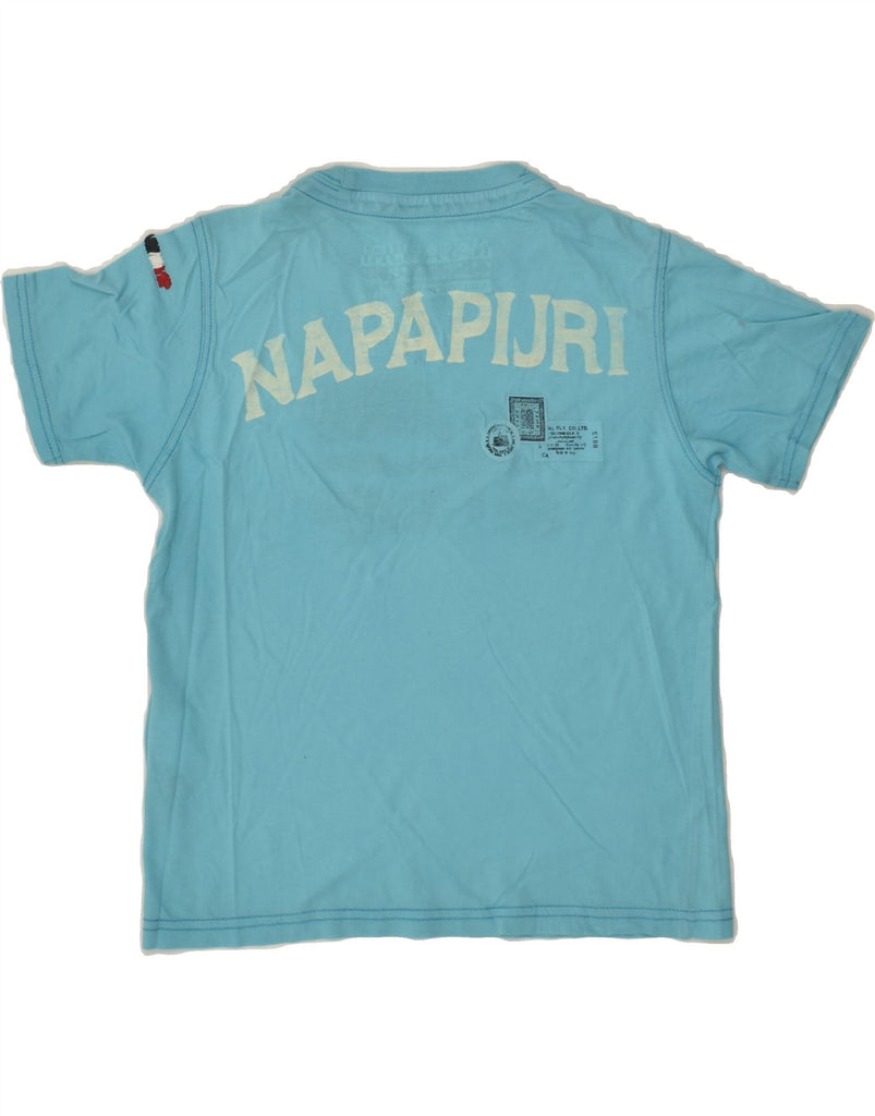 NAPAPIJRI Girls Graphic T-Shirt Top 7-8 Years Blue Cotton | Vintage Napapijri | Thrift | Second-Hand Napapijri | Used Clothing | Messina Hembry 