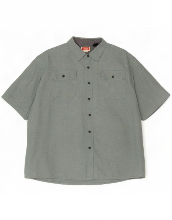 Wrangler Mens Short Sleeve Shirt 3XL Green Cotton