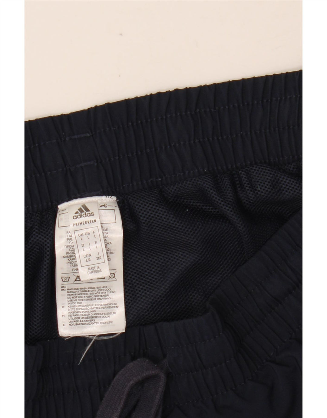 ADIDAS Mens Primegreen Sport Shorts Large Navy Blue Polyester