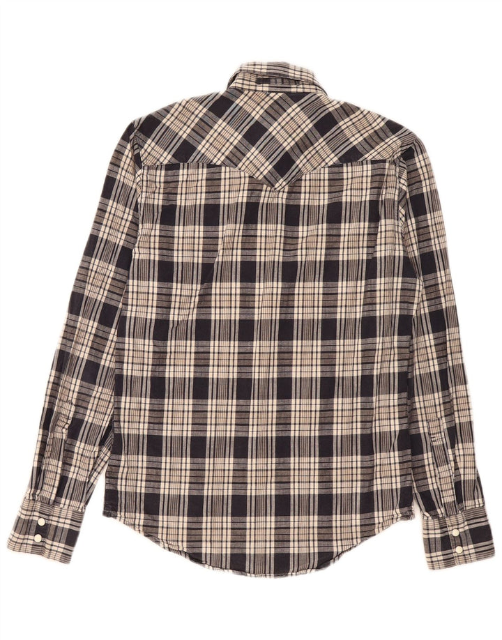 Levi's Mens Flannel Shirt Small Grey Check Cotton
