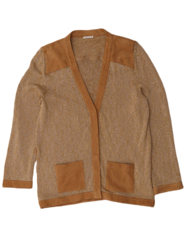 Marella Womens Cardigan Sweater UK 18 XL Beige Cotton