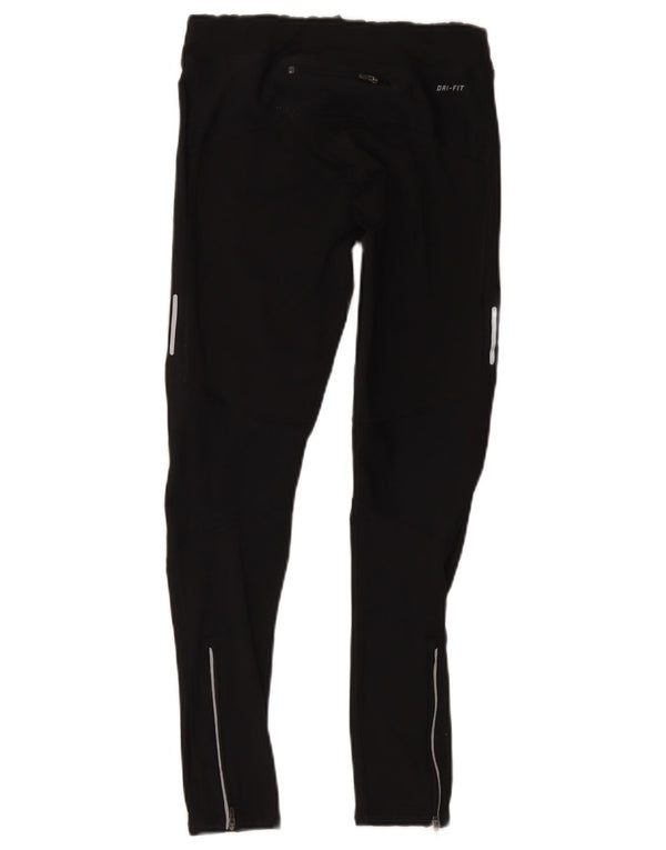 Nike Womens Dri Fit Leggings UK 10 Small Black Polyester