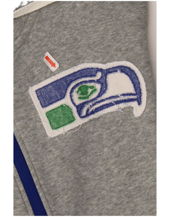 NIKE Mens Seattle Seahawks Zip Hoodie Sweater XL Grey Cotton