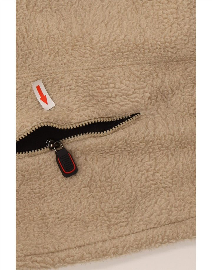 FILA Mens Fleece Jacket UK 44 2XL Beige Colourblock Polyester