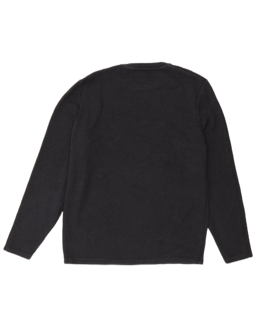 Zara Mens Top Long Sleeve Medium Black Cotton