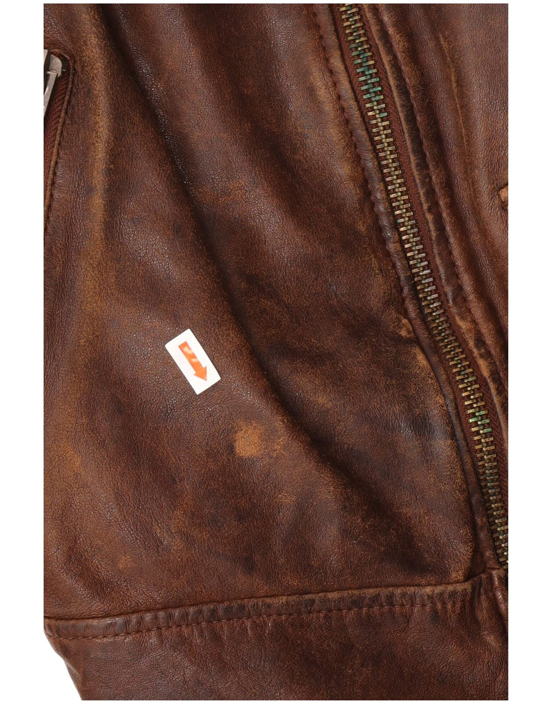 Be Edgy Mens Leather Jacket UK  38 Medium Brown Leather