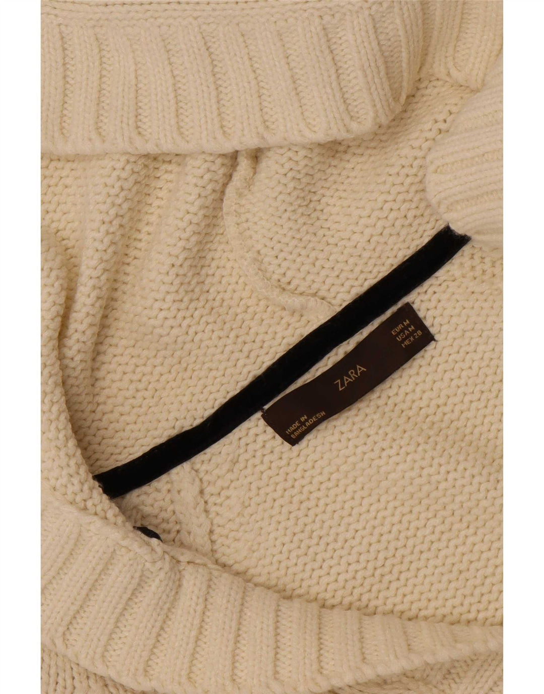 Zara Womens Hooded Jumper Sweater UK 12 Medium Off White