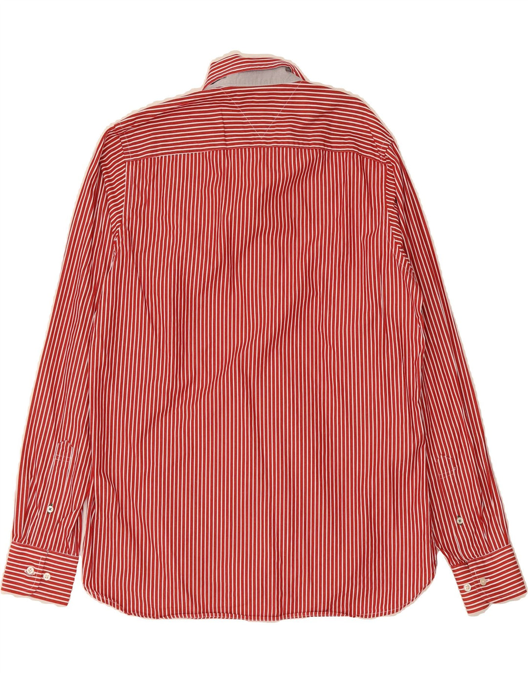 TOMMY HILFIGER Mens Custom Fit Shirt Small Red Pinstripe Cotton Vintage Tommy Hilfiger and Second-Hand Tommy Hilfiger from Messina Hembry 