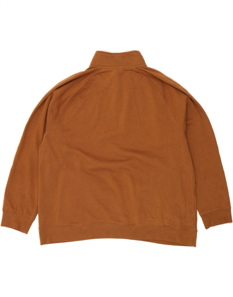 LEE Mens Regular Fit Zip Neck Sweatshirt Jumper 2XL Brown Cotton Vintage Lee and Second-Hand Lee from Messina Hembry 