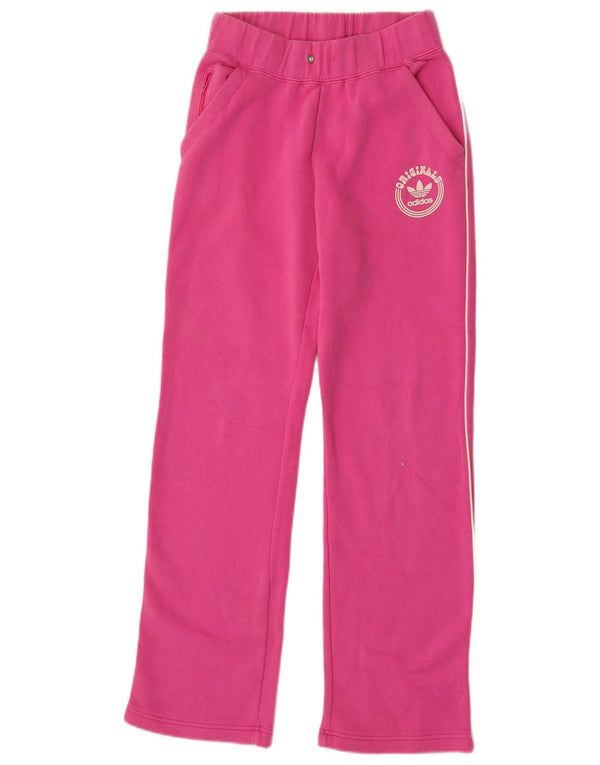 Adidas Womens Tracksuit Trousers EU 34 Small Pink Cotton