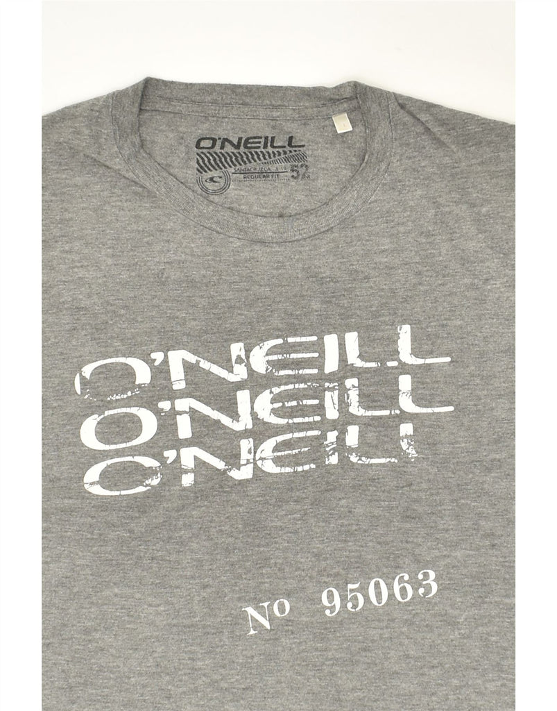 O'NEILL Mens Regular Fit Graphic Top Long Sleeve Large Grey Cotton | Vintage O'Neill | Thrift | Second-Hand O'Neill | Used Clothing | Messina Hembry 