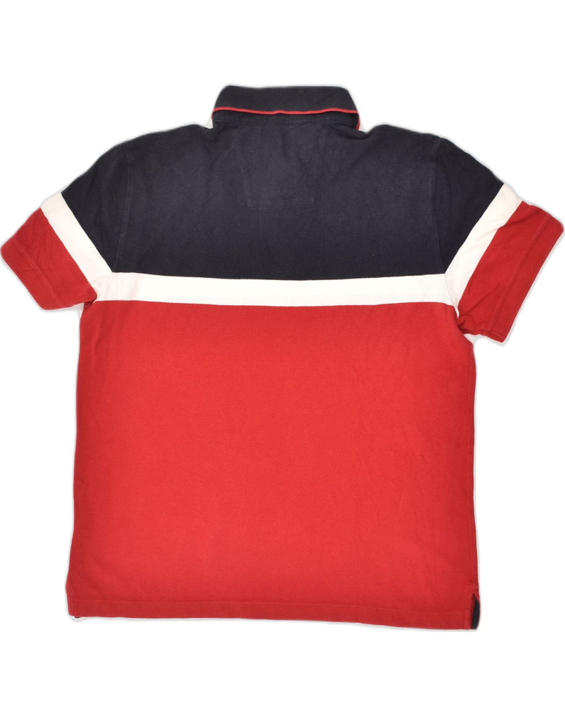 NAUTICA Mens Polo Shirt Large Red Colourblock Cotton | Vintage Nautica | Thrift | Second-Hand Nautica | Used Clothing | Messina Hembry 