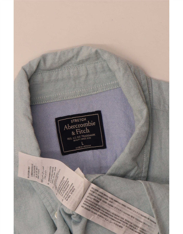 Abercrombie & Fitch Mens Stretch Shirt Large Blue Cotton