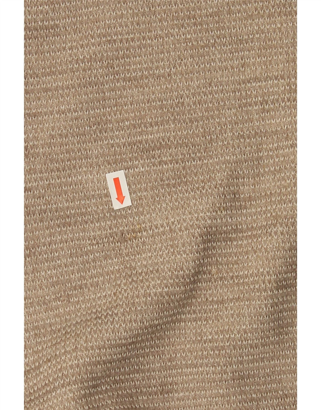 Marks & Spencer Mens V-Neck Jumper Sweater Small Beige Colourblock Acrylic