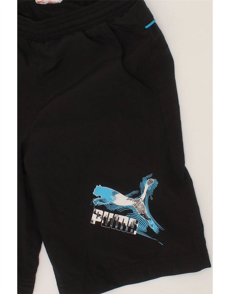 PUMA Boys Graphic Sport Shorts 7-8 Years Black Vintage Puma and Second-Hand Puma from Messina Hembry 