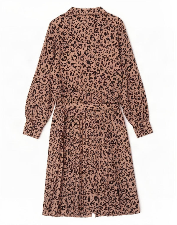 Marks & Spencer Womens Long Sleeve Shirt Dress UK 20 2XL Pink Animal Print