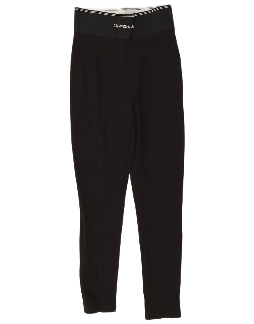 Calvin Klein Womens Graphic Leggings UK 8 Small Black Viscose