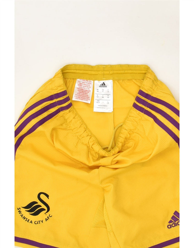 ADIDAS Boys Graphic Sport Shorts 9-10 Years Medium Yellow Polyester | Vintage Adidas | Thrift | Second-Hand Adidas | Used Clothing | Messina Hembry 