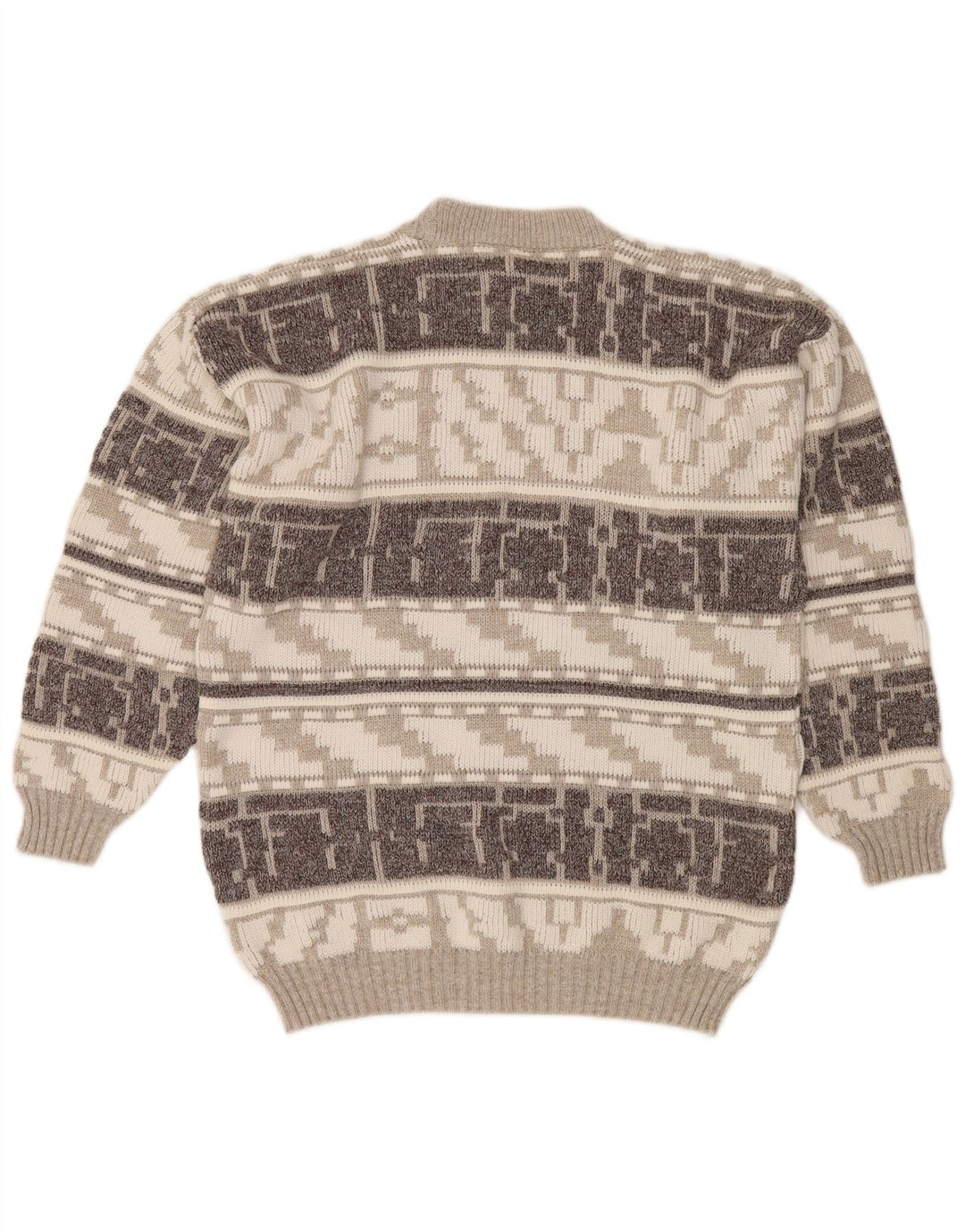 NICO Mens Crew Neck Jumper Sweater XL Grey Geometric Acrylic