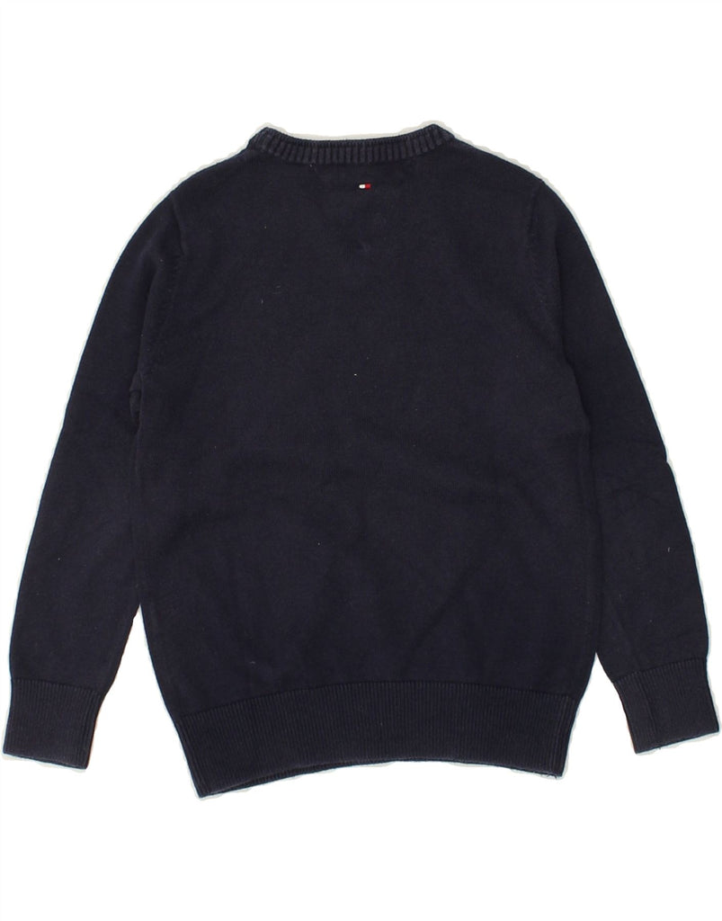 TOMMY HILFIGER Boys V-Neck Jumper Sweater 3-4 Years Navy Blue Cotton | Vintage Tommy Hilfiger | Thrift | Second-Hand Tommy Hilfiger | Used Clothing | Messina Hembry 