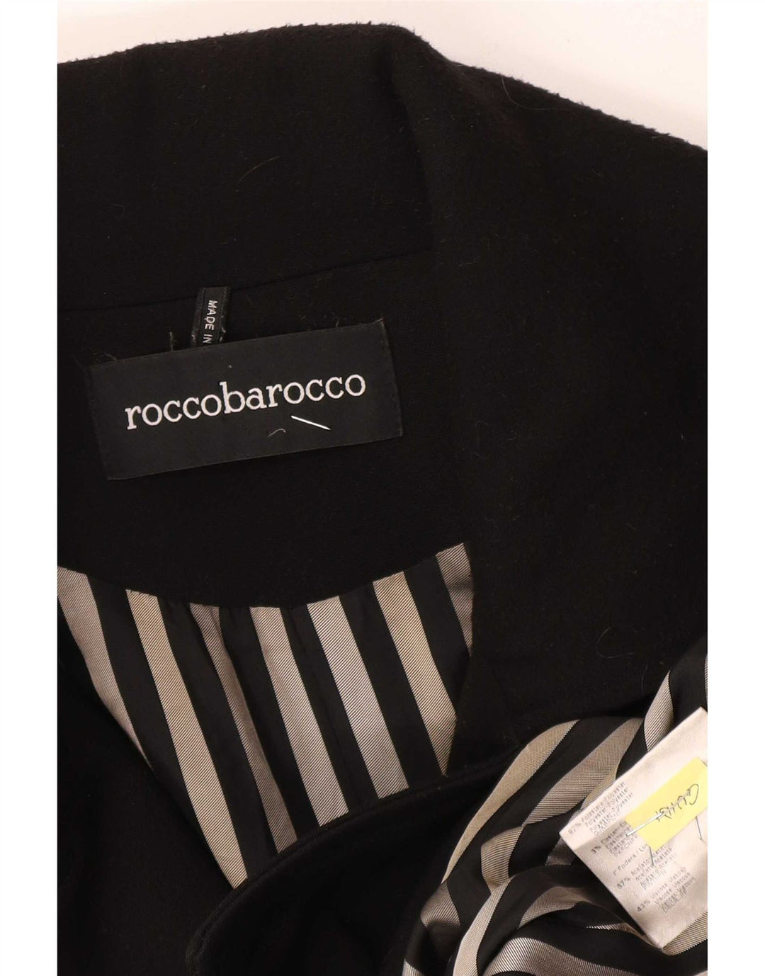 Roccobarocco Womens Overcoat IT 48 XL Black Polyester