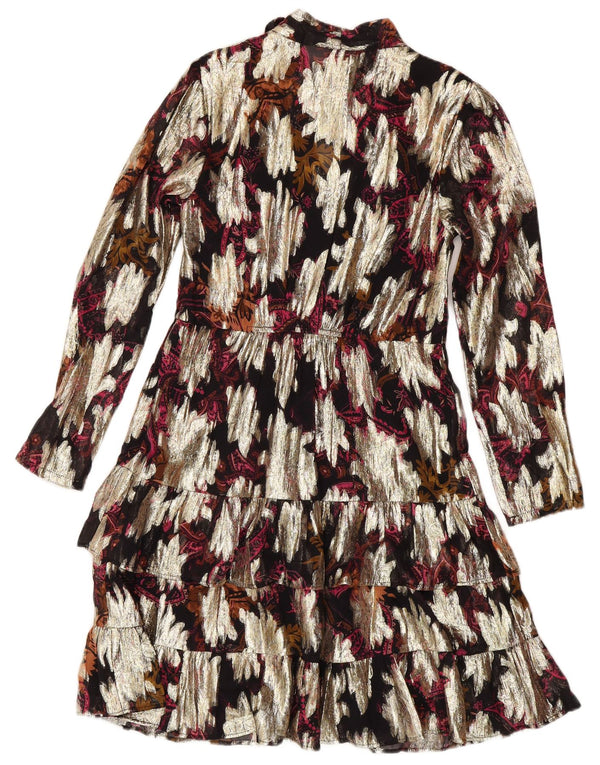 Monsoon Womens Long Sleeve Tiered Dress UK 10 Small Multicoloured Bohemian