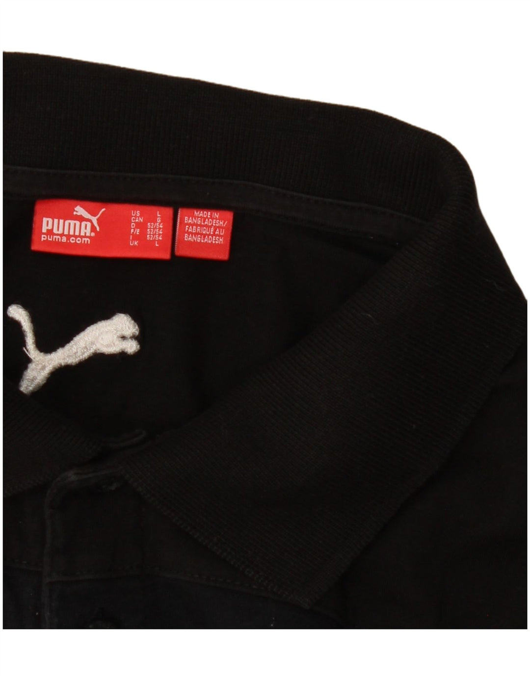 Puma Mens Polo Shirt Large Black Cotton