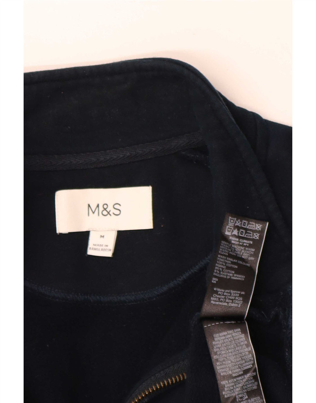 Marks & Spencer Mens 1/4 Zip Regular Fit Sweatshirt Jumper Medium Navy Blue