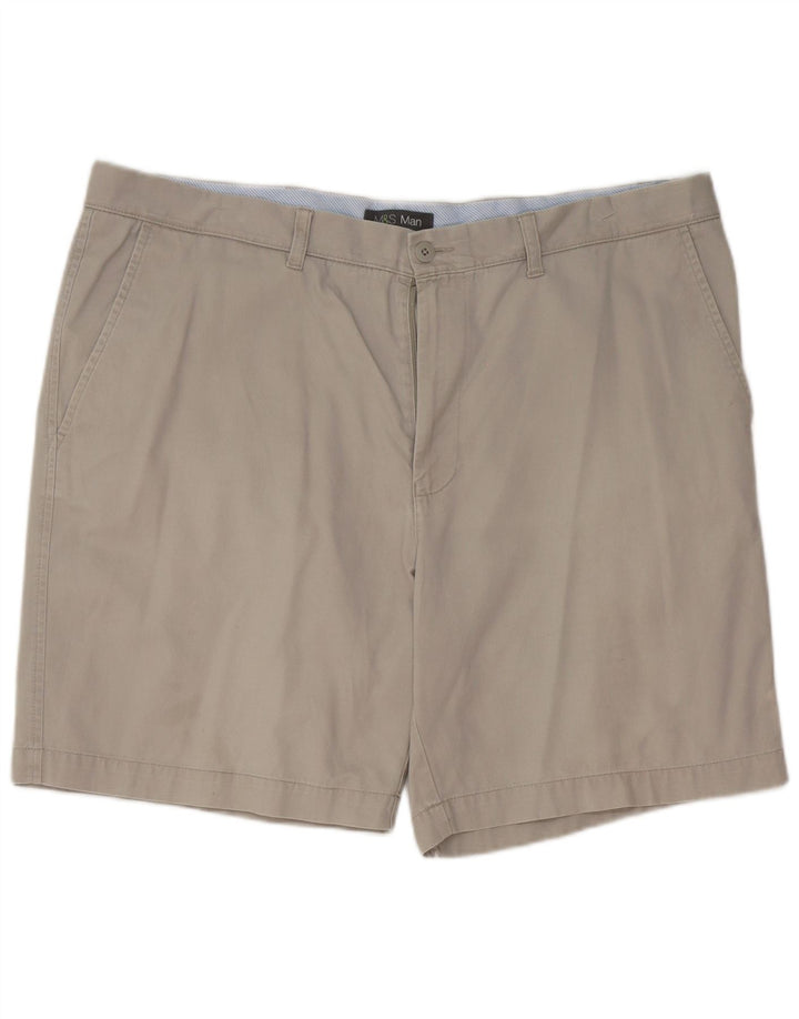 Marks & Spencer Mens Chino Shorts W42 2XL Grey Cotton