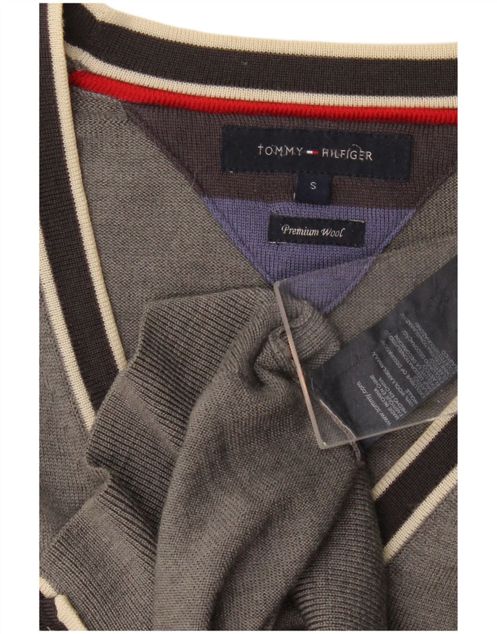 Tommy Hilfiger Mens Cardigan Sweater Small Grey Wool