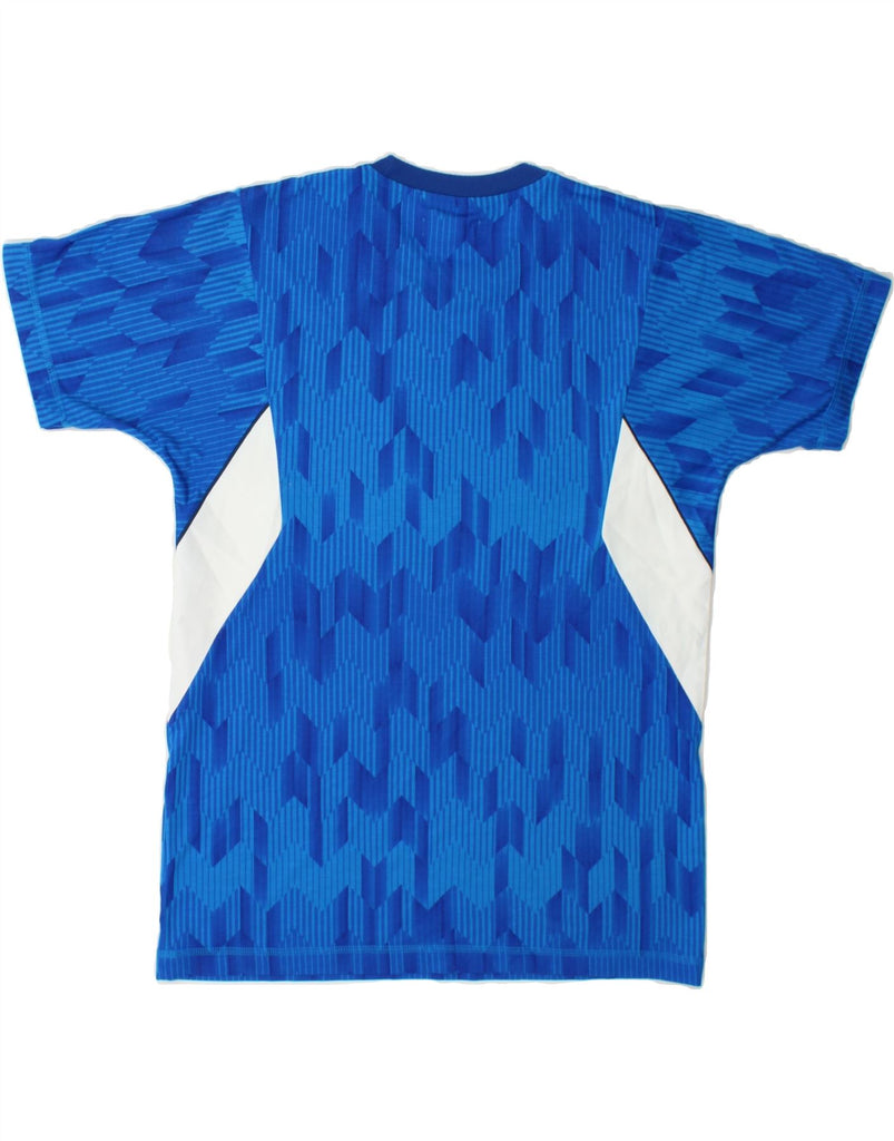 ADIDAS Mens Graphic T-Shirt Top Medium Blue Chevron Vintage Adidas and Second-Hand Adidas from Messina Hembry 