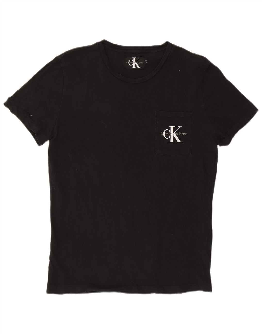 CALVIN KLEIN JEANS Mens T-Shirt Top Large Black