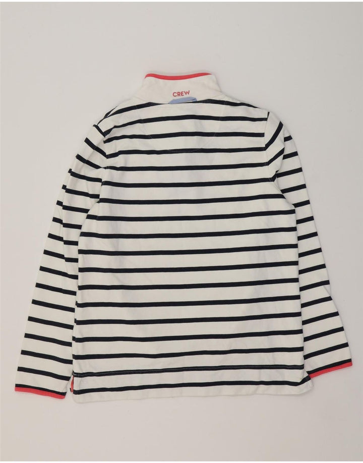 CREW CLOTHING Womens Sweatshirt Jumper UK 14 Large  White Striped Vintage Crew Clothing and Second-Hand Crew Clothing from Messina Hembry 