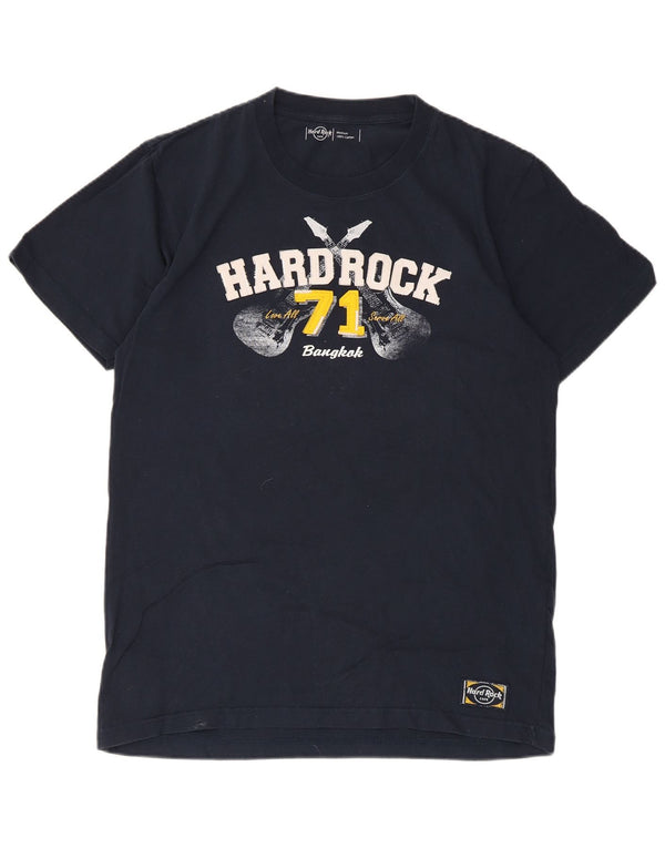 Hard Rock Cafe Mens Bangkok Graphic T-Shirt Top Medium Navy Blue Cotton