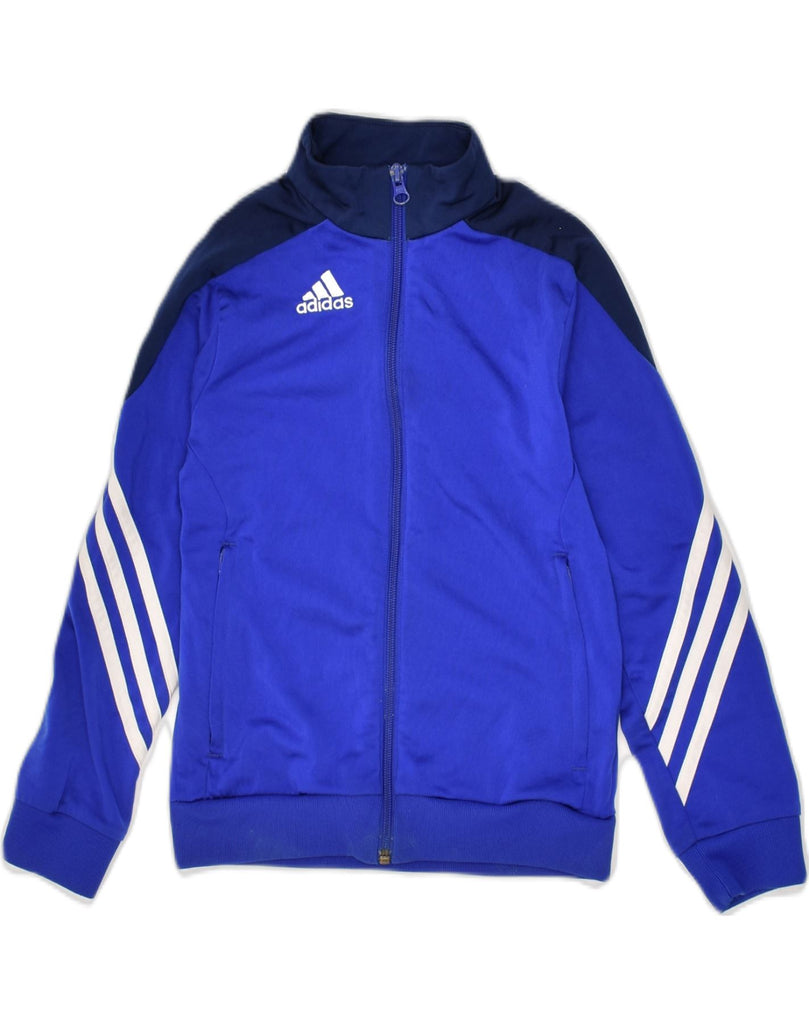 ADIDAS Boys Tracksuit Top Jacket 7-8 Years Blue Colourblock | Vintage Adidas | Thrift | Second-Hand Adidas | Used Clothing | Messina Hembry 