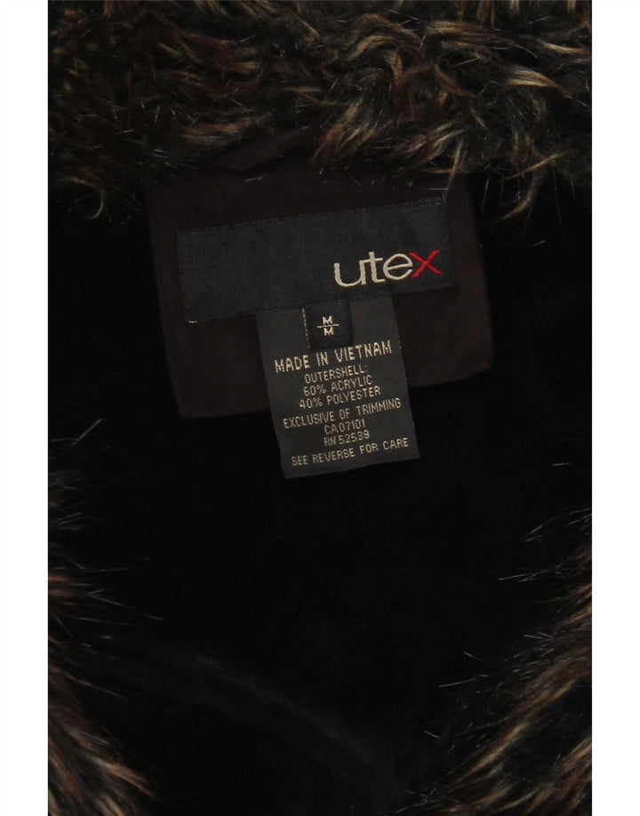 Utex Womens Sherpa Jacket UK 14 Medium Brown Acrylic