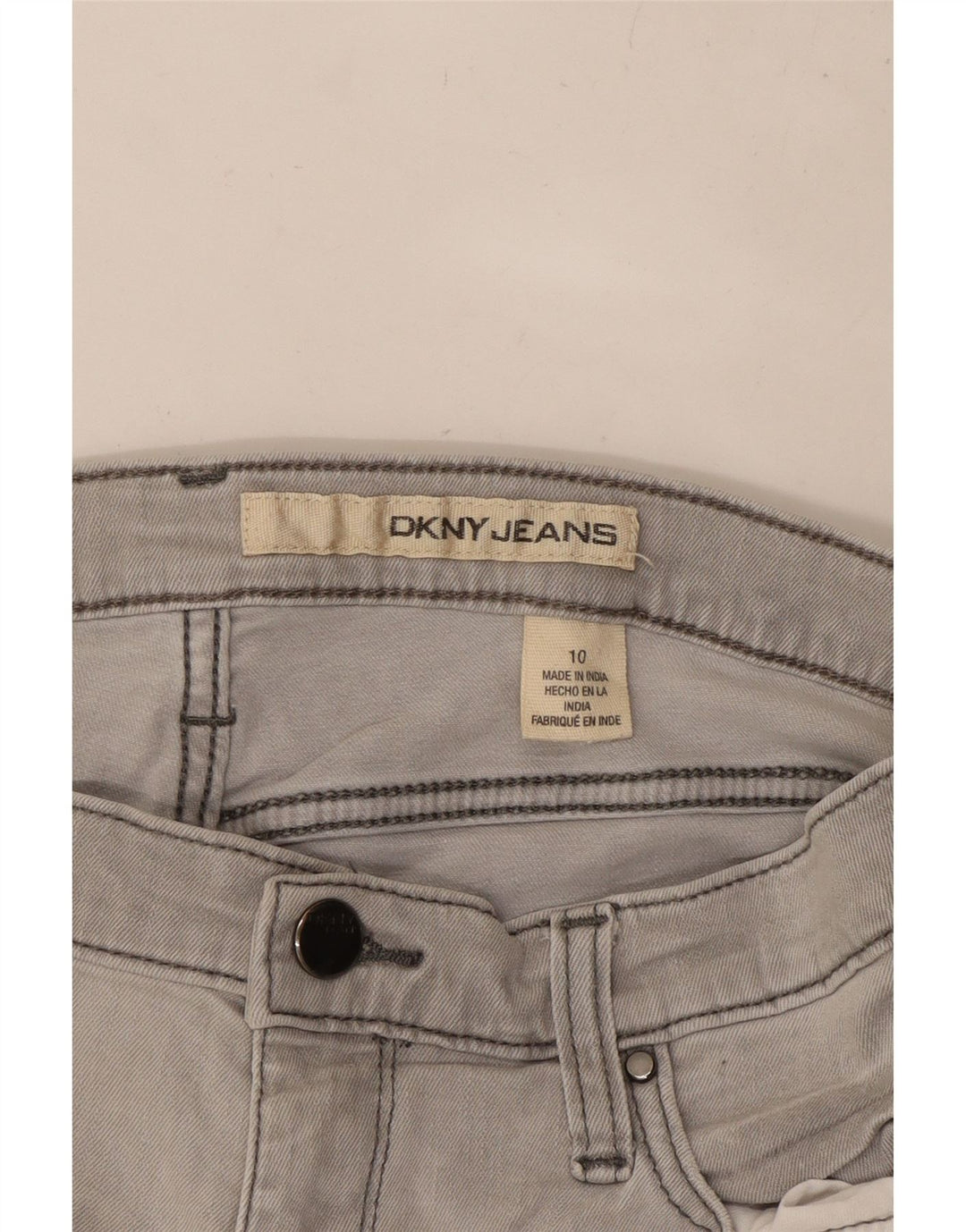 DKNY Womens Denim Shorts US 10 Large W27  Grey Cotton